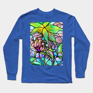 Stained Glass Lily Long Sleeve T-Shirt